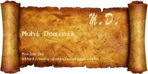 Muhi Dominik névjegykártya